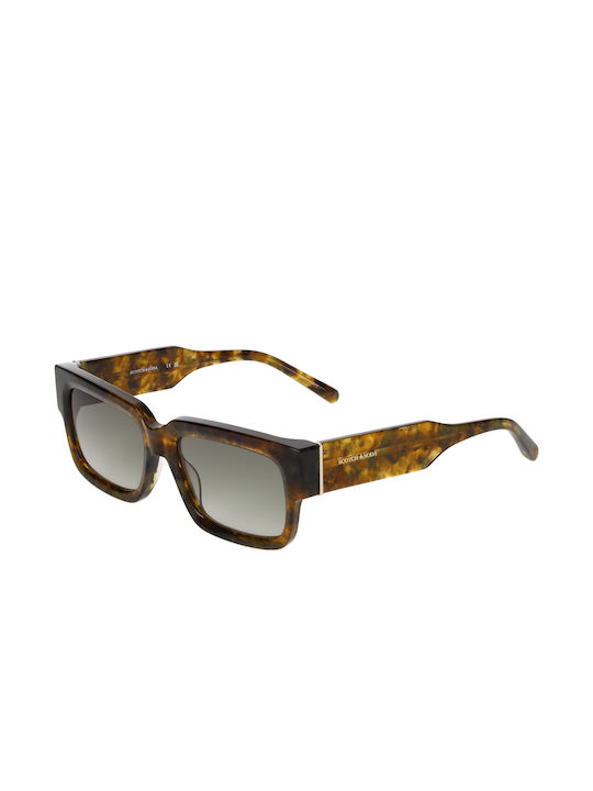 Scotch & Soda Calwer Women's Sunglasses with Brown Plastic Frame and Green Gradient Lens SS7017-501