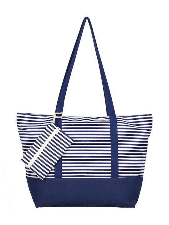 Strandtasche mit blauen Streifen