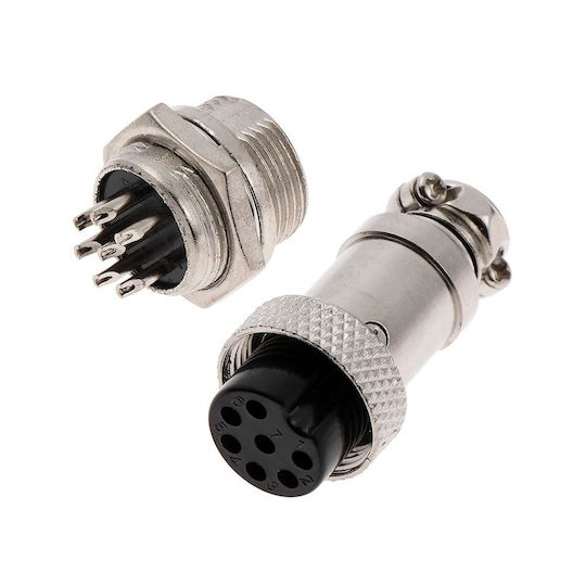 7 Pin Male & Female Electrical Metal Connector (GX16-7)