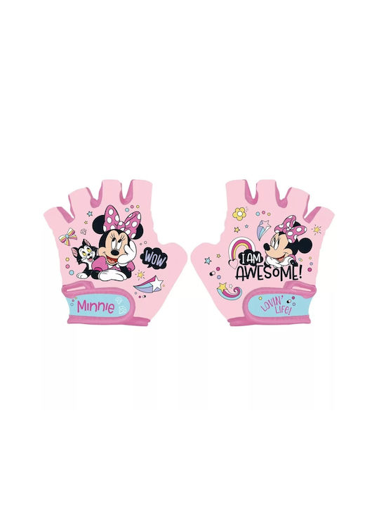 Seven Disney Minnie 2 Halber Finger Fahrradhandschuhe Kinder Rosa