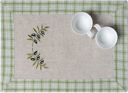 Silk Fashion Platzdeckchen Stoff Grün 50x35cm 1Stück
