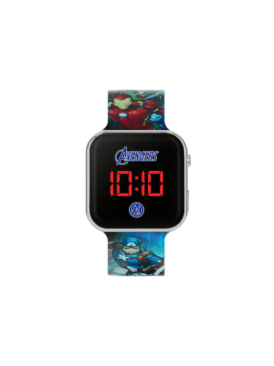 Disney Avengers Kids Digital Watch with Rubber/Plastic Strap Blue