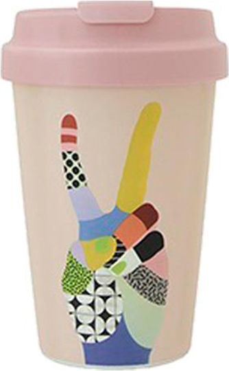 Chic Mic Peace Ανακυκλώσιμο Ποτήρι Θερμός Ανοξείδωτο BPA Free 350ml Πολύχρωμο με Επιστόμιο