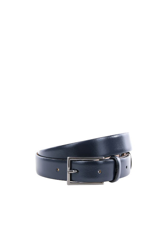 Men's Leather Belt Navy Blue