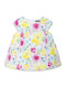 Kinderkleid Kurzärmelig Blumen Set aus 2 mit Zubehör Weiß