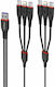 Earldom EC-IMC021 Regulär USB zu Blitzschlag / Typ-C,TC-TC / Micro-USB Kabel 5A Schwarz 2m