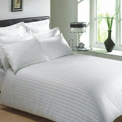 Blanc de Blanc MK Satin Stripe Hotel Sheet Whit...