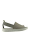 Sandale Casual Damă De Piele Flatforme Gri