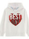 Kinder-Sweatshirt mit Kapuze Weiß