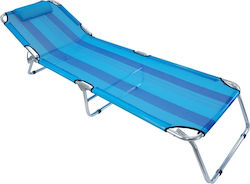 Summer Club Metallic Beach Sunbed Light Blue with Pillow 187x56x27cm