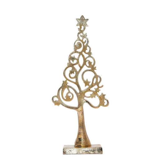 Christmas Decorative Metal Tree 44cm Gold Santo