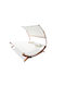 Sunbed Double Wooden with Textilene Fabric & Sunshade Brown 200x200x170cm.