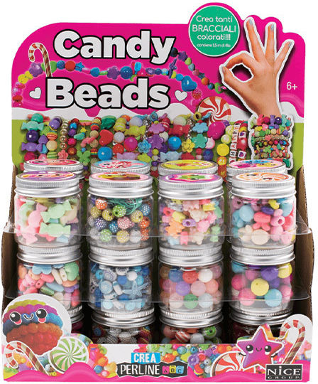 Graffiti Jewelry Jar with Beads (Various Designs/Assortment of Designs) 1pc