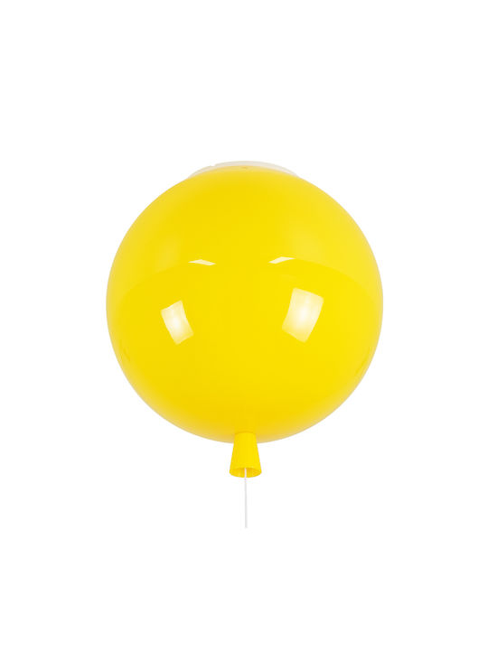 GloboStar Balloon O singură lumină Lumină de tavan pentru copii Agățat din plastic cu suport pentru bec E27 Κίτρινο 30x33cm