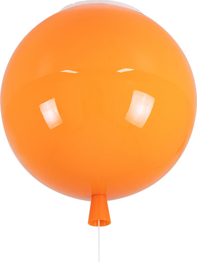 GloboStar Balloon Μονόφωτο Παιδικό Φωτιστικό Κρεμαστό από Πλαστικό με Υποδοχή E27 Πορτοκαλί 30x33cm