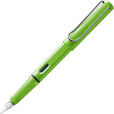 Lamy Safari Stilou Caligrafie Fine Verde Din Plastic Cu Cerneală Roșie