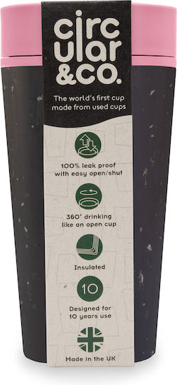 rCUP Circular & Co Κούπα από Ανακυκλωμένο Χαρτί Black and Giggle Pink 340ml