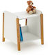 Wooden Kids Bedside Table White 41x42x44.5cm