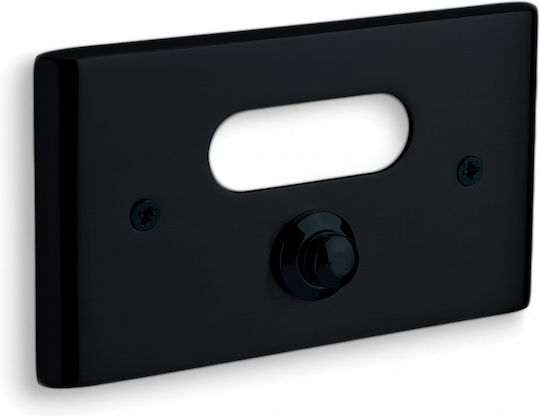 Convex 137 Complete Wall Push Bell Button with Frame Black