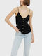 Vero Moda Women's Summer Blouse with Straps & V Neckline Black