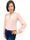 Damen Bluse Langärmelig Rosa