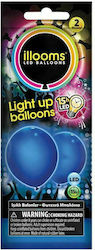 Set of 2 Balloons Latex Blue Illooms with LEDs (Μiscellaneous colours)