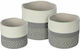 Mulex Set dekorative Körbe Gray Gestrickte Baumwolle 3Stück