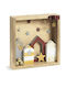 Parisis Christmas Wooden Figure Sign Beige 35x35x7 cm