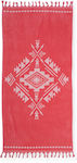 Nef-Nef Santiago Beach Towel Cotton Coral with Fringes 160x80cm.