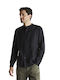 Celio Bamaoflax Men's Shirt Long Sleeve Linen Black