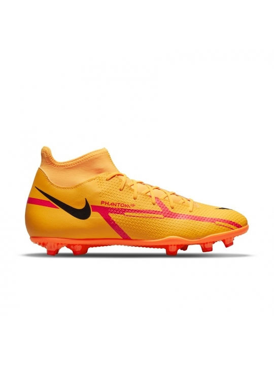 Nike Phantom GT2 Club DF FG/MG Ψηλά Ποδοσφαιρικά Παπούτσια με Τάπες Πορτοκαλί