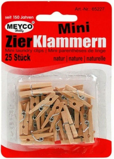 Meyco Ξύλινα Μανταλάκια Πάχους 25mm 25τμχ