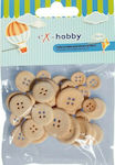 Exas Paper Wooden Buttons 24pcs