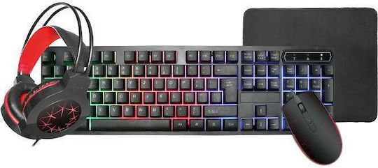 Omega VARR Squad 02 Gaming Keyboard Set with RGB lighting & Mouse (English US)