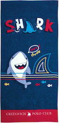 Polo Club Greenwich Shark Kids Beach Towel Blue Sharks 140x70cm 3718