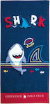 Polo Club Greenwich Shark Παιδική Πετσέτα Θαλάσσης Μπλε Καρχαρίες 140x70εκ.
