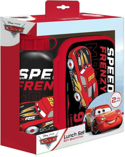 Διακάκης Cars Πλαστικό Παιδικό Σετ Φαγητού Disney Cars Κόκκινο