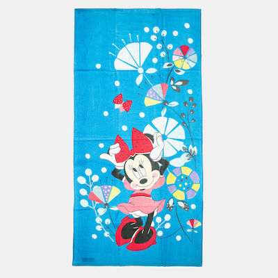 Disney Minnie Mouse Kids Beach Towel Blue Minnie 140x70cm 00021614_0025