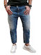 Dan Herren Jeanshose Elastische mit Lose Gerade Anwendung Blau