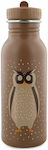 Trixie Kids Stainless Steel Water Bottle Mr. Owl Καφέ 500ml