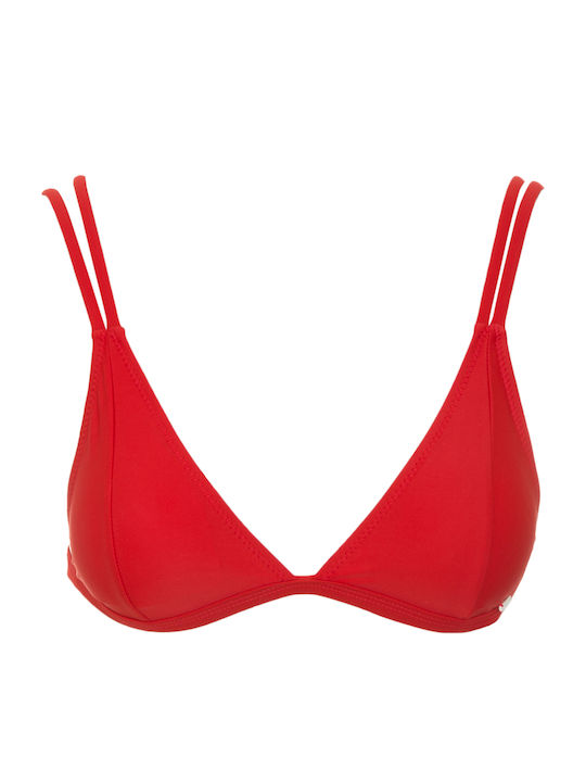 Pepe Jeans Triangle Bikini Top with Detachable Straps Red