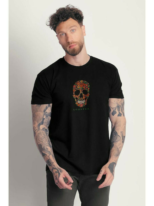 Lobster T-shirt Bărbătesc cu Mânecă Scurtă Negru