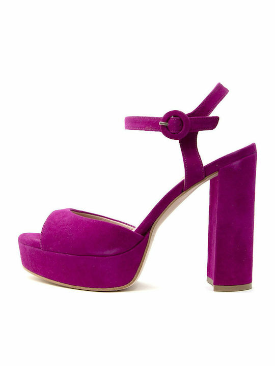Mourtzi Suede Πέδιλα Φούξια