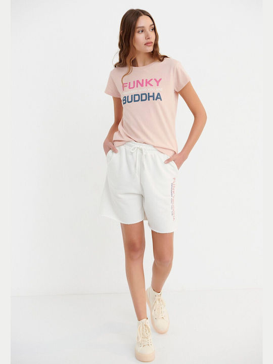 Funky Buddha Women's Sporty Shorts Off White
