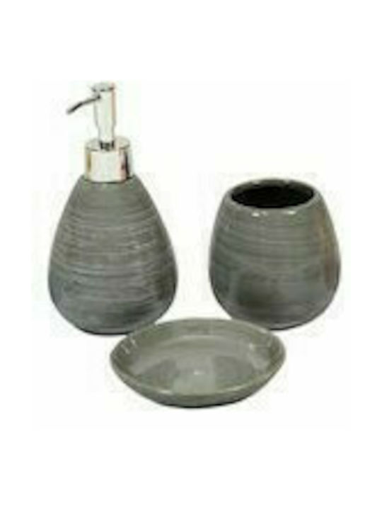 Sidirela Ceramic Bathroom Accessory Set Gray 3pcs