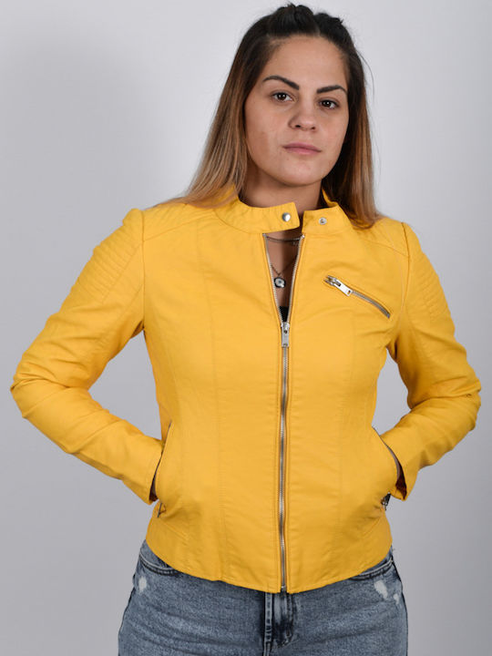 Only Γυναικείο Biker Jacket Κίτρινο