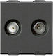 Vimar Neve Up TV-, Satelliten- und Radiobuchse Grundlegend in Schwarz Farbe 09302.01.CM