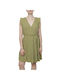 Vero Moda Natali Summer Mini Dress Wrap with Ruffle Olive