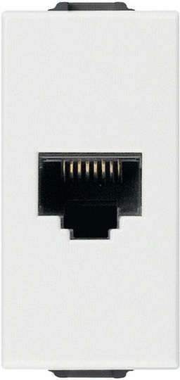 Vimar Neve Up Einzeln Netzsteckdose RJ45 ohne Rahmen Typ Cat6 in Weiß Farbe 09339.14