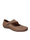 Lederne Damen Ballerinas in Tabac Braun Farbe